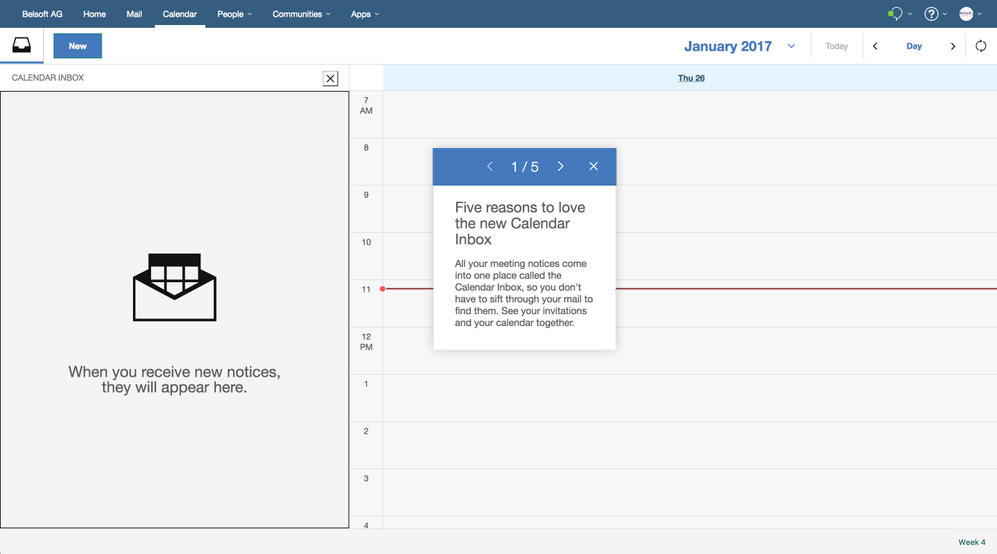 IBM Verse Calendar Inbox writing about